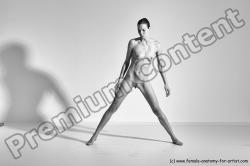 Nude Yoga poses Woman White Moving poses Slim long brown Dynamic poses Pinup